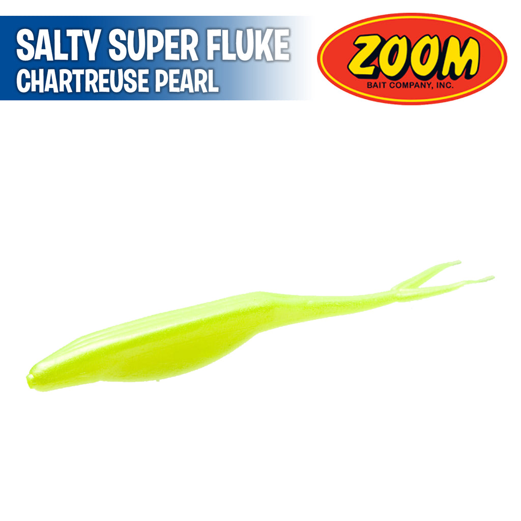 Zoom Salty Super Fluke - Glow Chartreuse Tail