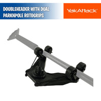 DoubleHeader with dual ParkNPole RotoGrips, Black - YakAttack