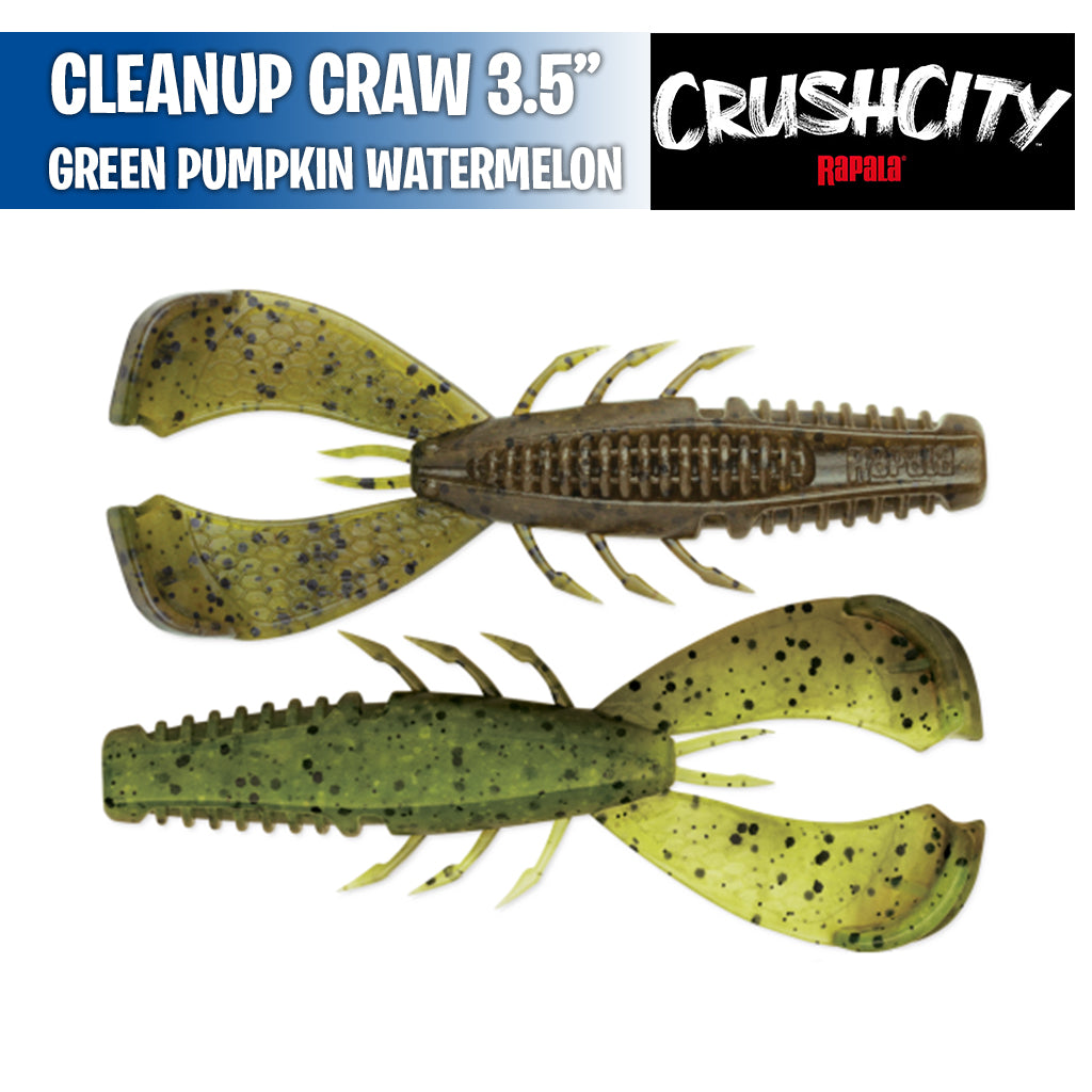Rapala Crush City Cleanup Craw Green Pumpkin Chartreuse Pepper