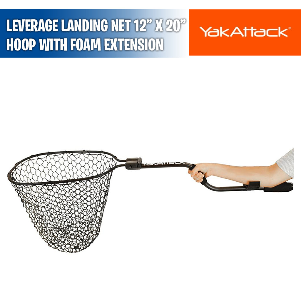 Leverage Landing Net, 12” x 20” Hoop with Foam Extension - YakAttack