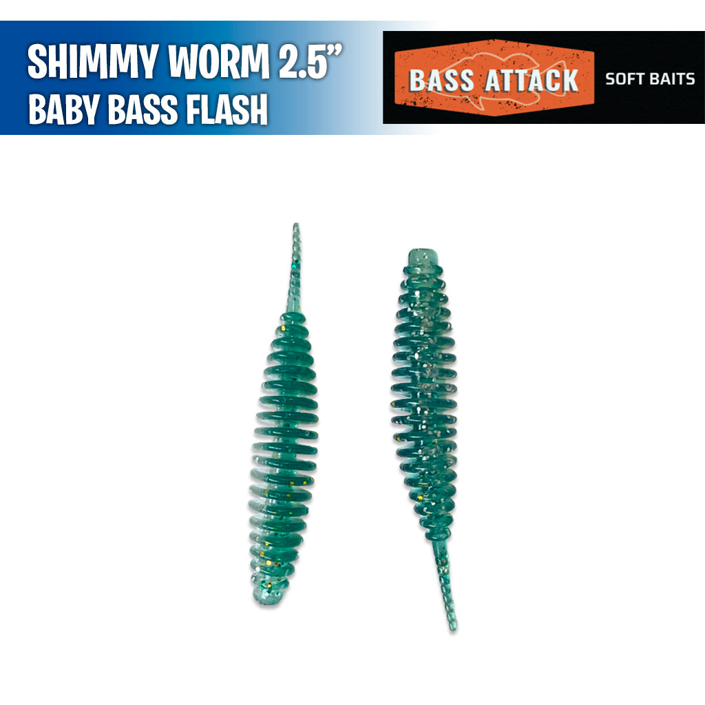 Shimmy Worm 2.5" -  Bass Attack