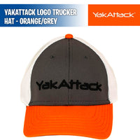 YakAttack Logo Trucker Hat Orange Gray - YakAttack