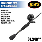 SSC2 - M Fast - 4.4:1 - 6'0 - Spin Cast Combo - Lew's