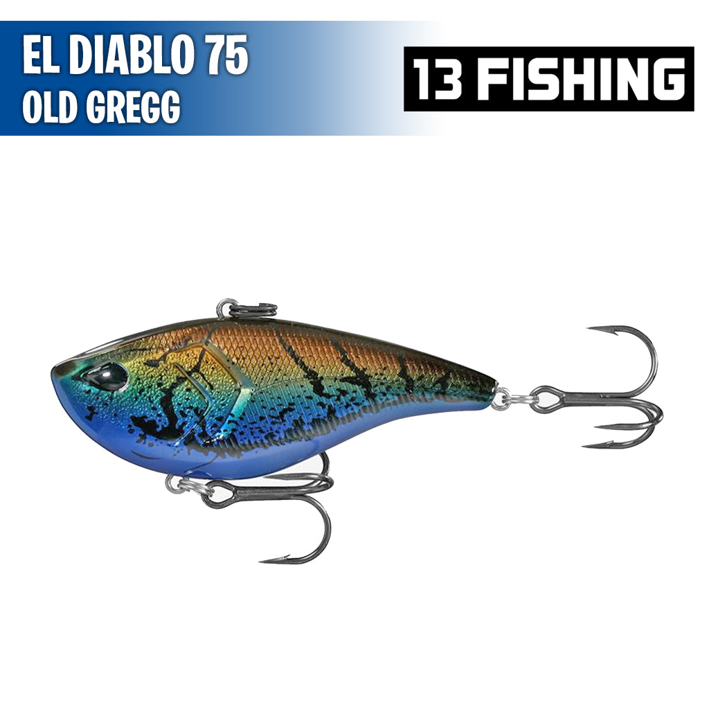 13 FISHING - El Diablo - Lipless Crankbait - 3 - 3/4oz - Chrome Blue Back  